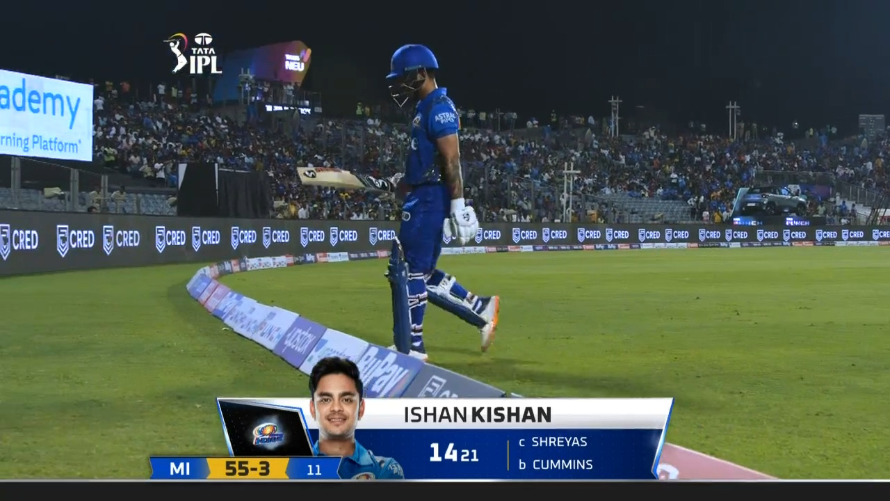 M14: KKR vs MI – Ishan Kishan Wicket