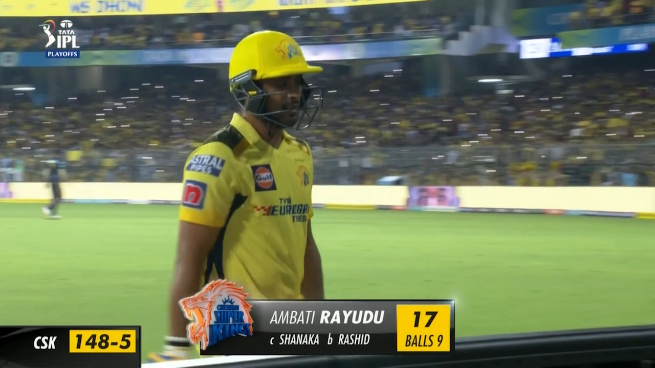Q1: GT vs CSK – Ambati Rayudu Wicket