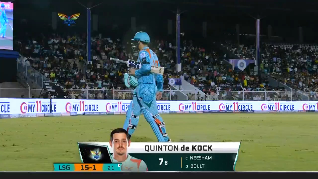 M63: LSG vs RR – Quinton De Kock Wicket