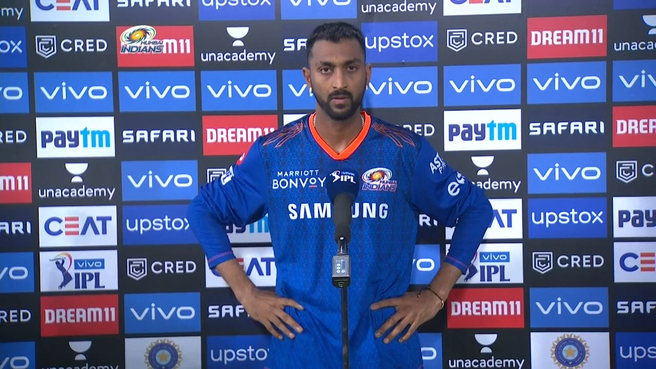M24: MI vs RR – Krunal Pandya Interview background