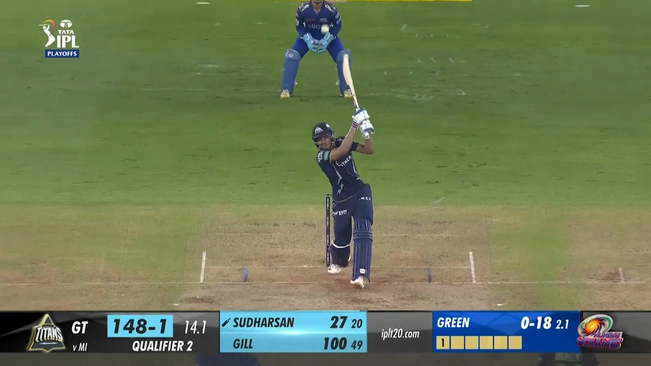 Q2: GT vs MI – Shubman Gill Six