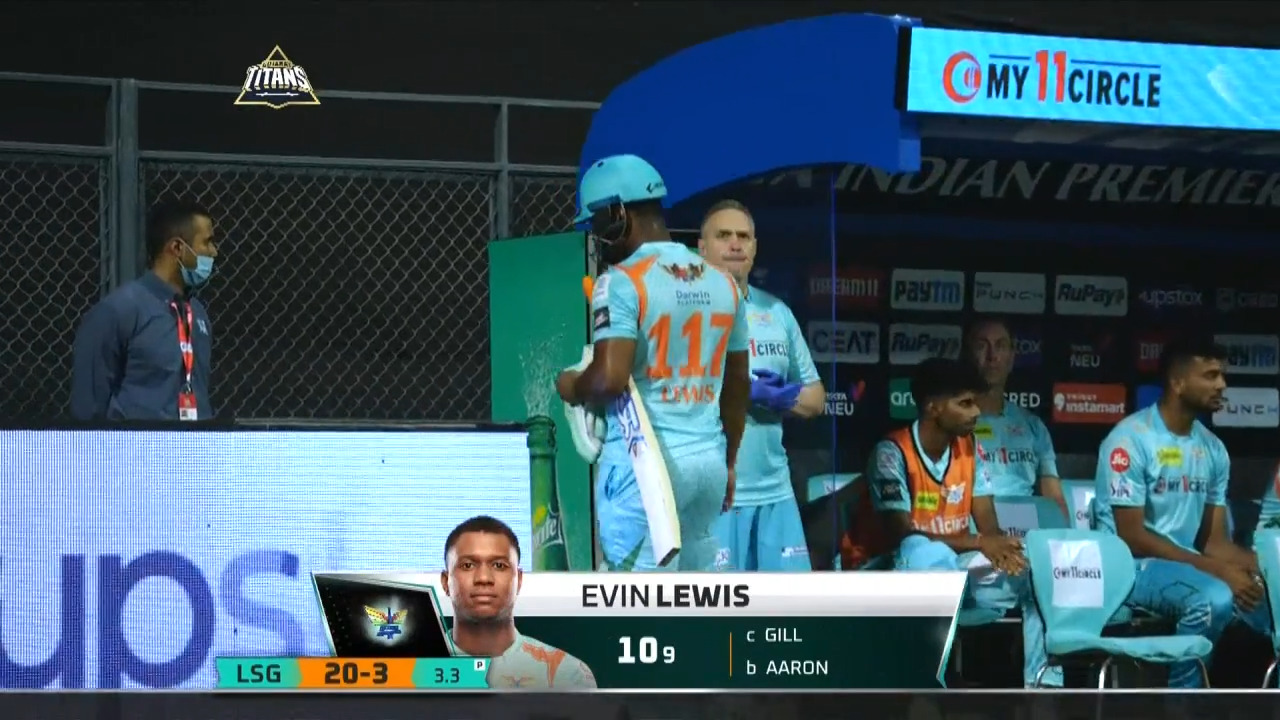 M04: GT vs LSG – Evin Lewis Wicket