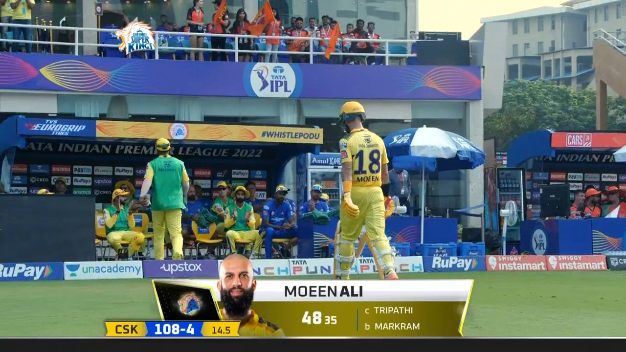 M17: CSK vs SRH – Moeen Ali Wicket