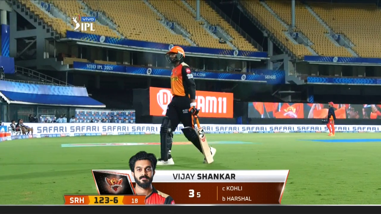 M06: SRH vs RCB – Vijay Shankar Wicket