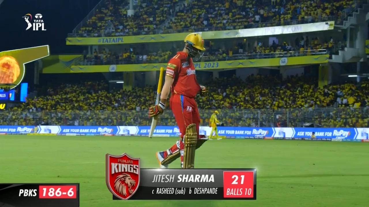 M41: CSK vs PBKS – Jitesh Sharma Wicket