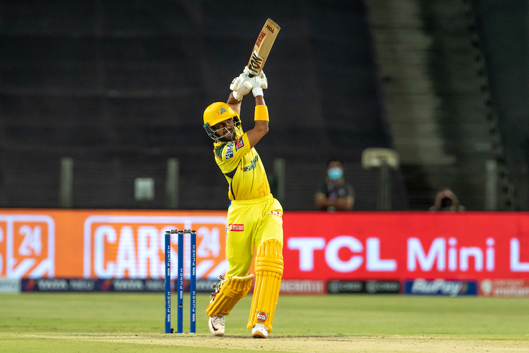 Oozing class: Ruturaj creams a SIX over long off.