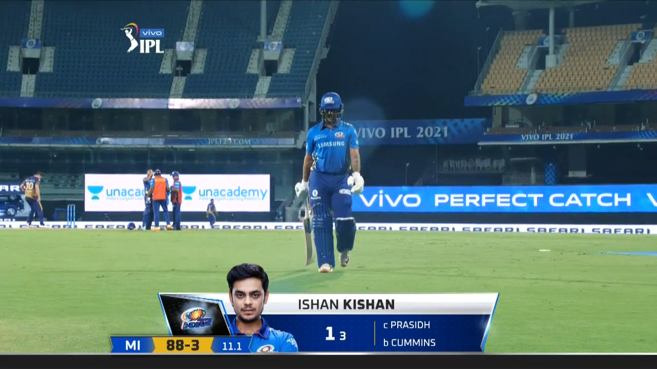 M05: KKR vs MI – Ishan Kishan Wicket (2021) | Watch on Movi47