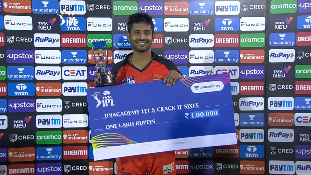 M25: SRH vs KKR – Unacademy Let's Crack It Sixes of the Match – Rahul Tripathi