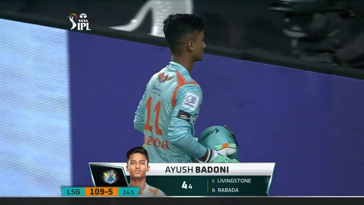 M42: PBKS vs LSG – Ayush Badoni Wicket