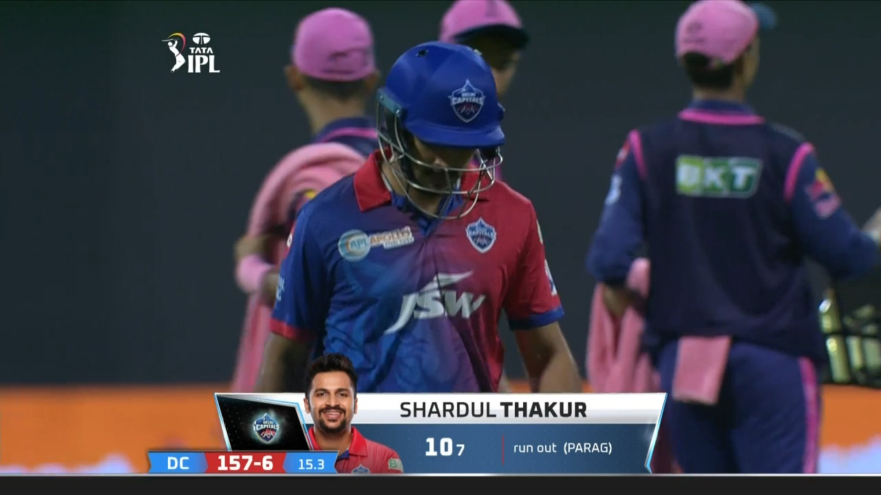 M34: DC vs RR – Shardul Thakur Wicket