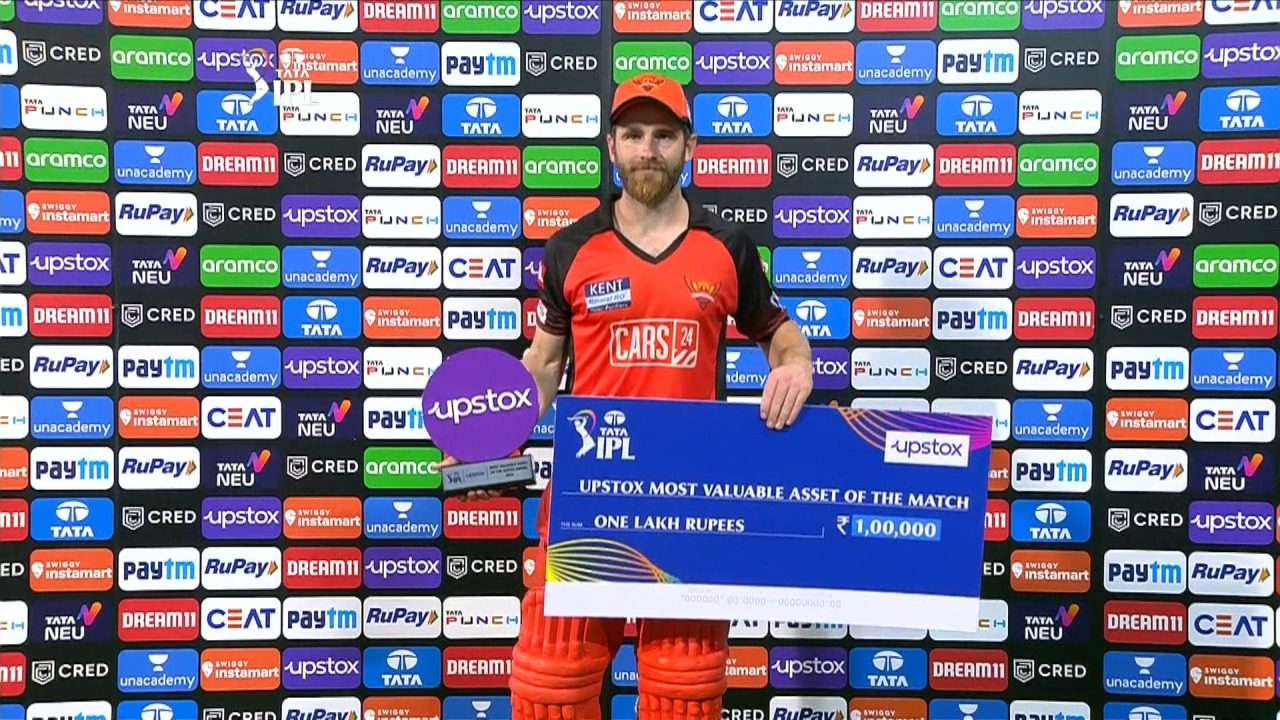 M21: SRH vs GT – Upstox most Valuable Asset of the match – Kane Williamson background