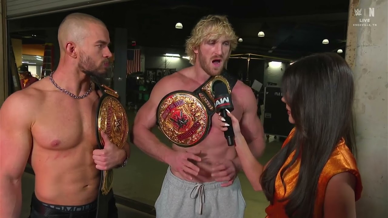 Logan Paul and Austin Theory Dismiss Questions as Joe Hendry Feud Escalates | RAW May 11, 2026 background