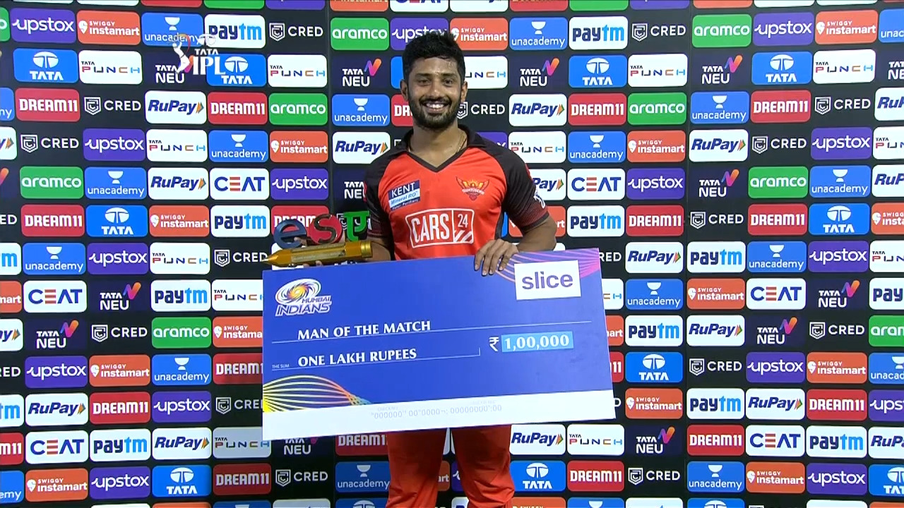 M65: MI vs SRH – Man of the Match – Rahul Tripathi