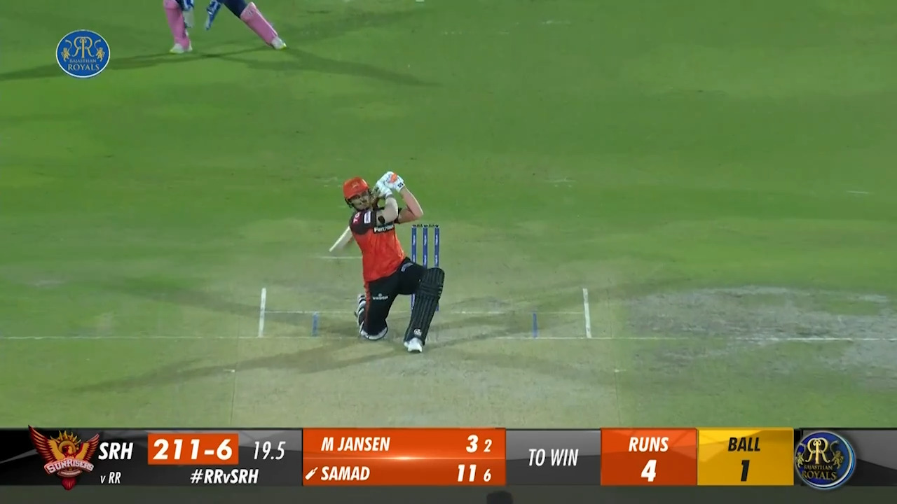 M52: RR vs SRH – Abdul Samad Six background