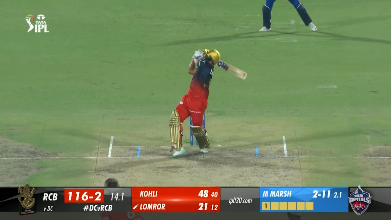 M50: DC vs RCB – Mahipal Lomror Six background