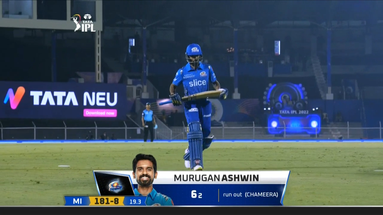 M26: MI vs LSG – Murugan Ashwin Wicket
