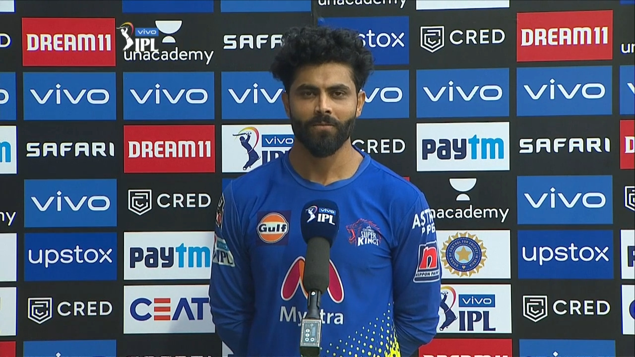 M02: CSK vs DC – Ravindra Jadeja Interview background