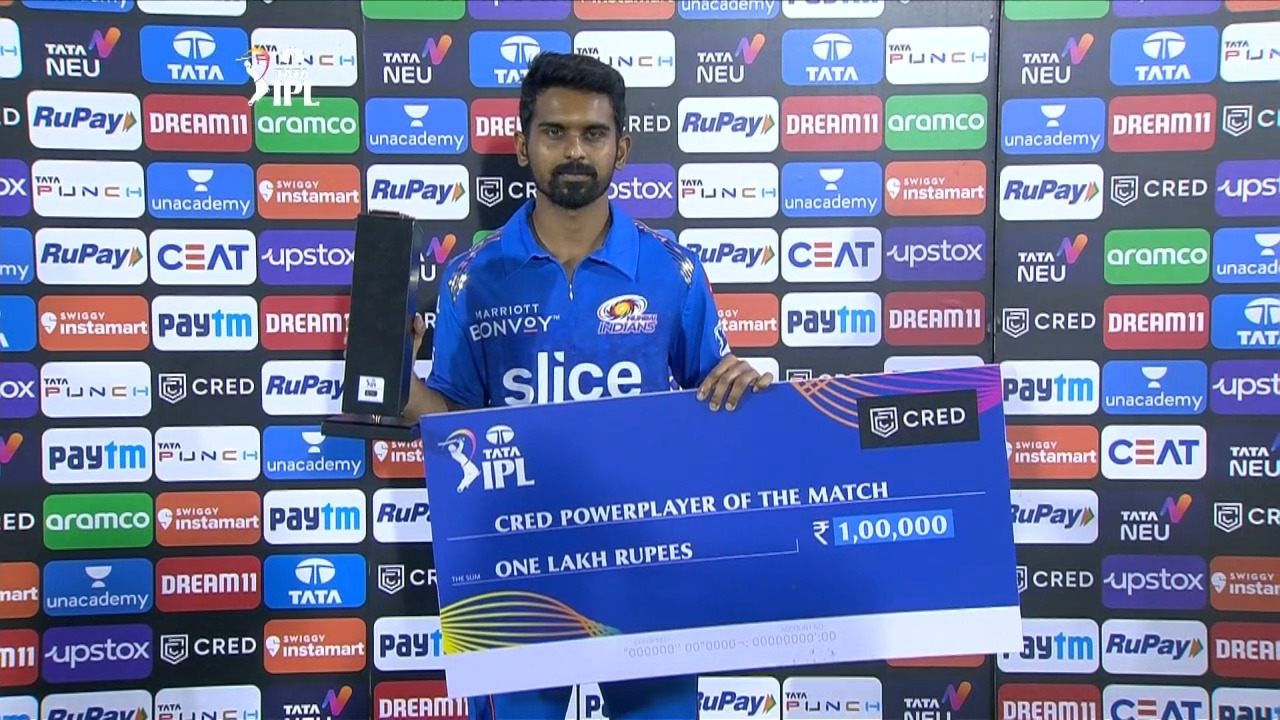 M02: DC vs MI – CRED power player of the match – Murugan Ashwin
