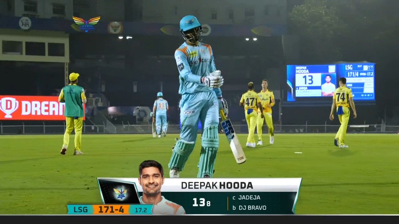 M07: LSG vs CSK – Deepak Hooda Wicket background