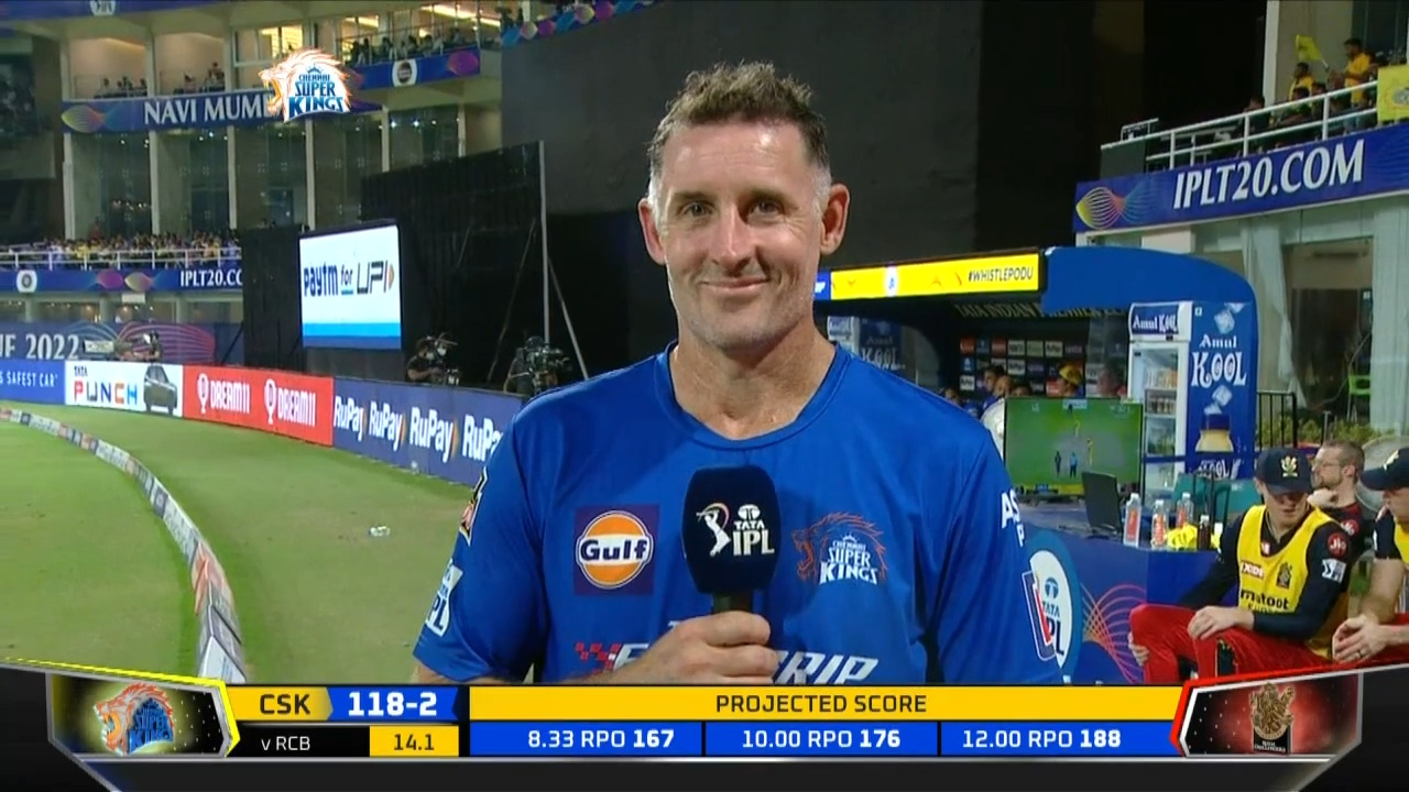 M22: CSK vs RCB – Michael Hussey Interview background