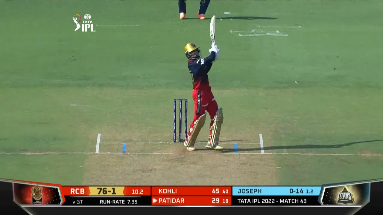 M43: GT vs RCB – Rajat Patidar Six background
