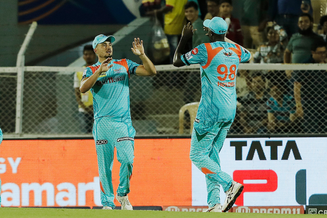 Stoinis' well-judged low diving catch