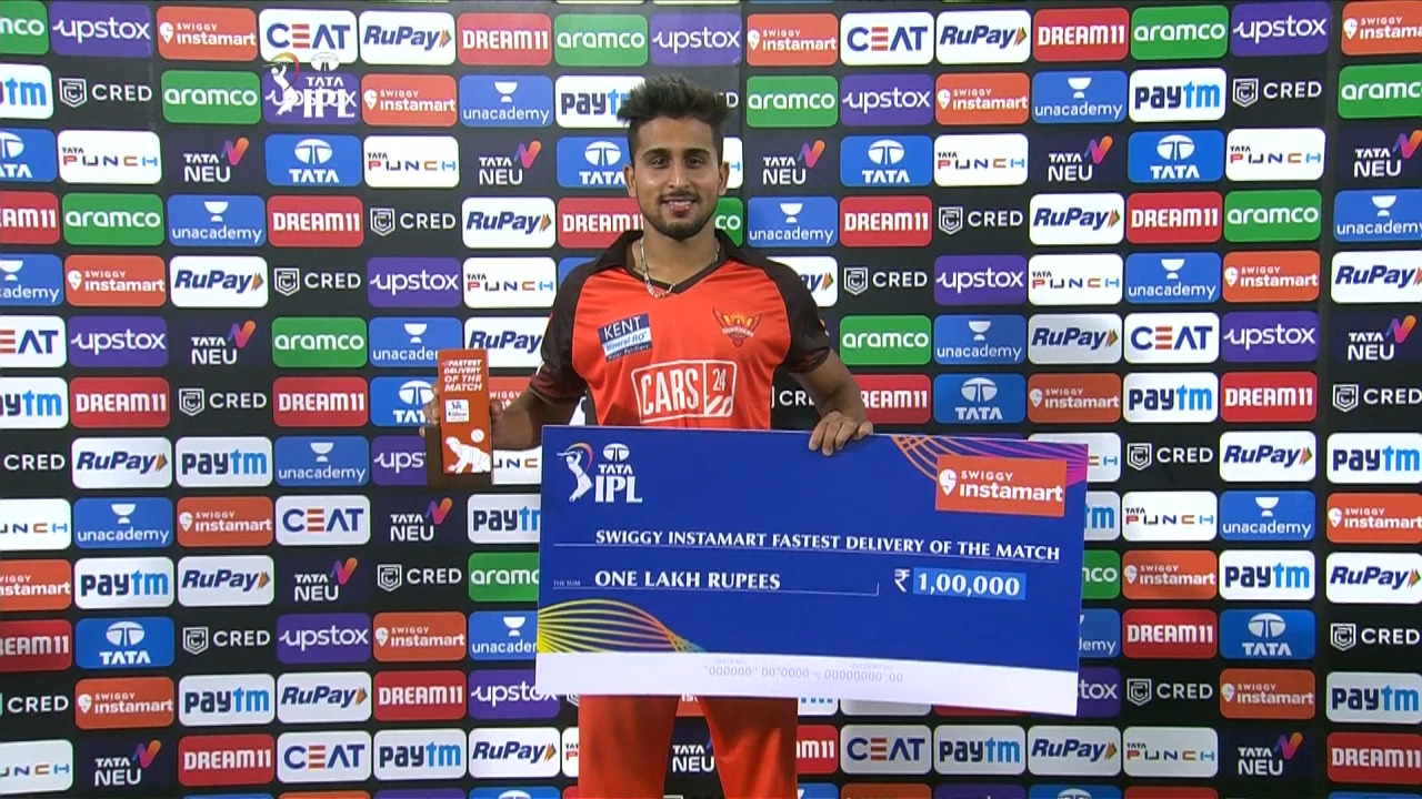 M46: SRH vs CSK – Swiggy Instamart Fastest Delivery of the Match – Umran Malik
