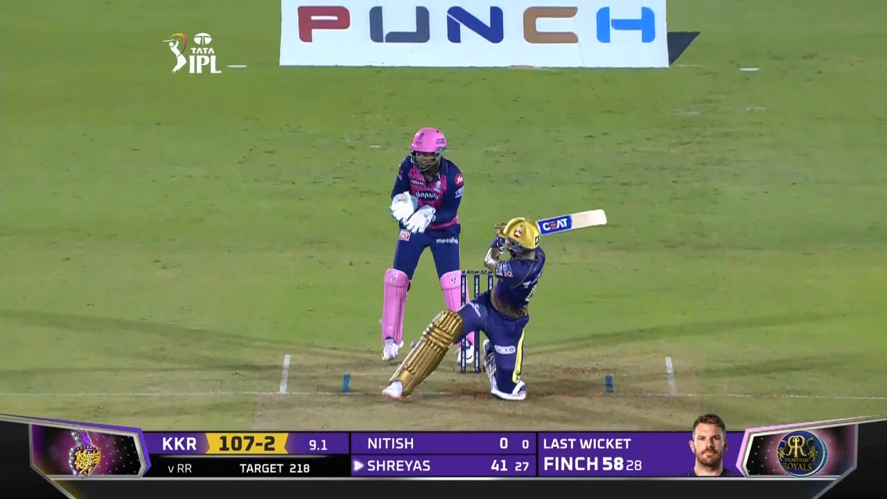 Shreyas Iyer's reverse sweep gets him a maximum