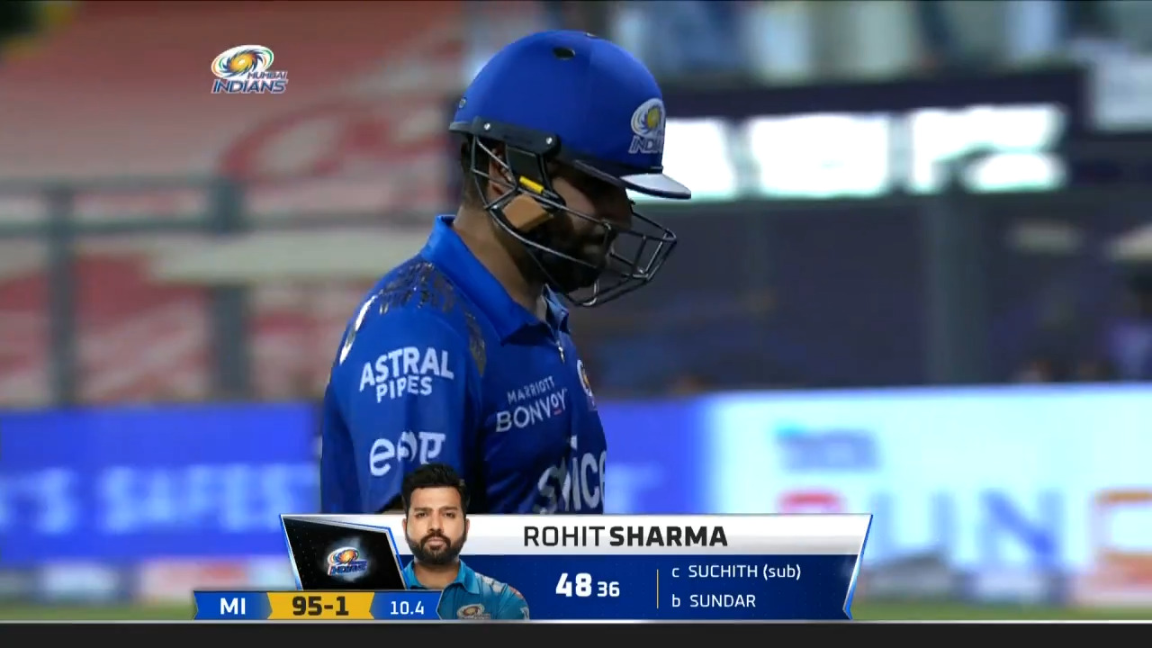 M65: MI vs SRH – Rohit Sharma Wicket