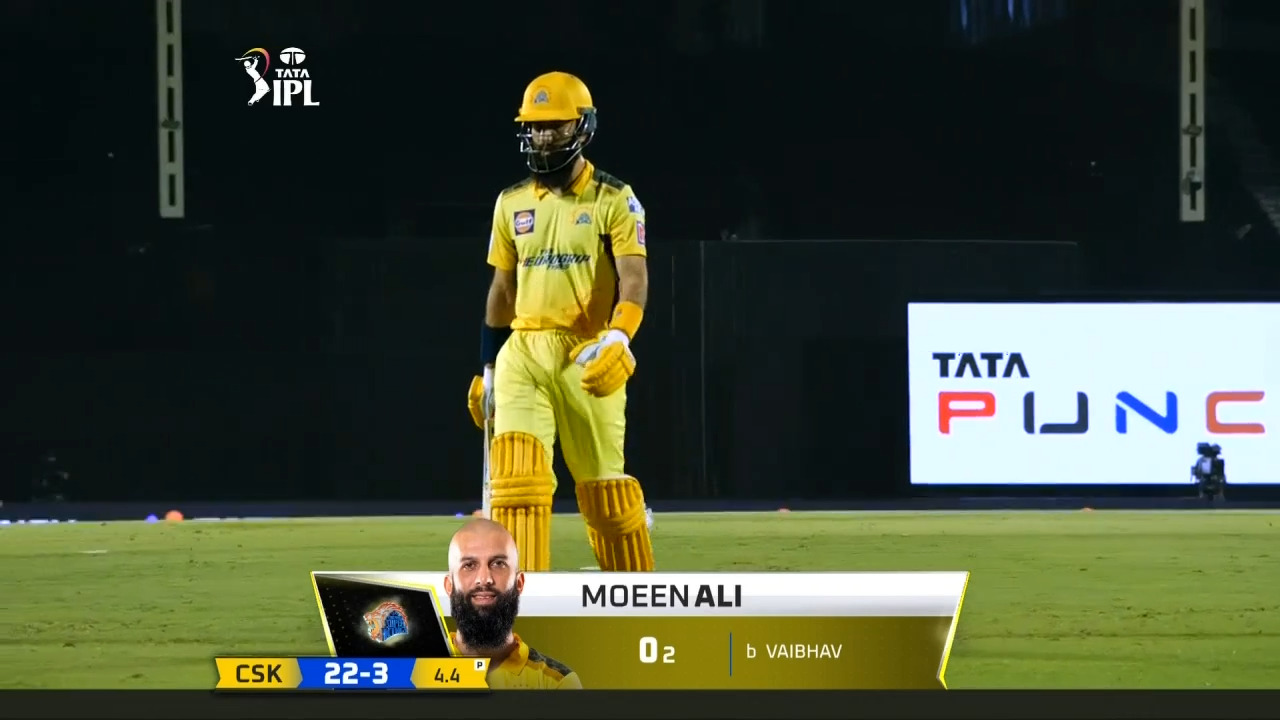 M11: CSK vs PBKS – Moeen Ali Wicket background