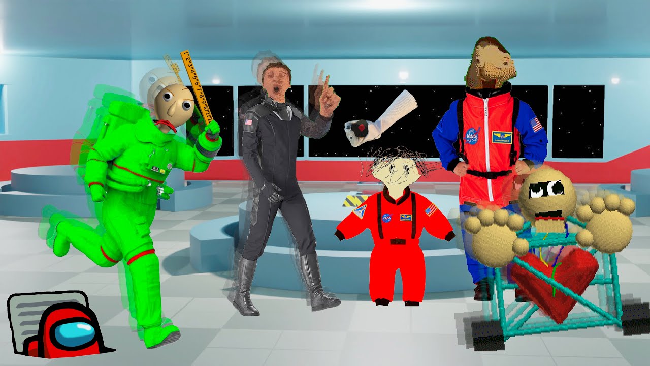 Baldi plays Among Us with Principal of the Thing background