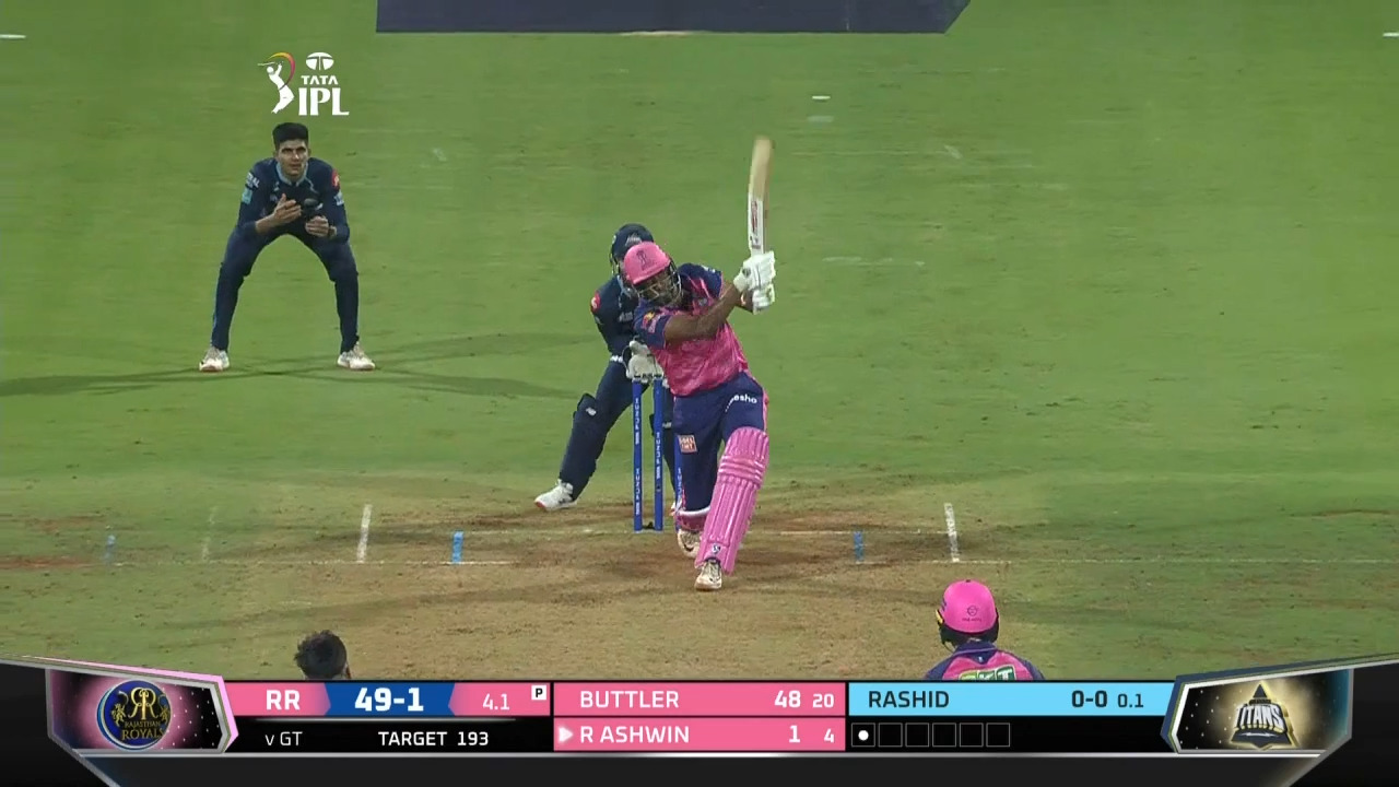 M24: RR vs GT – Ravichandran Ashwin Six