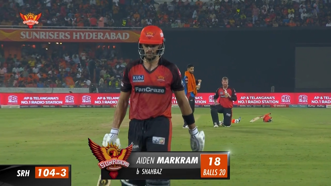 M65: SRH vs RCB – Aiden Markram Wicket background