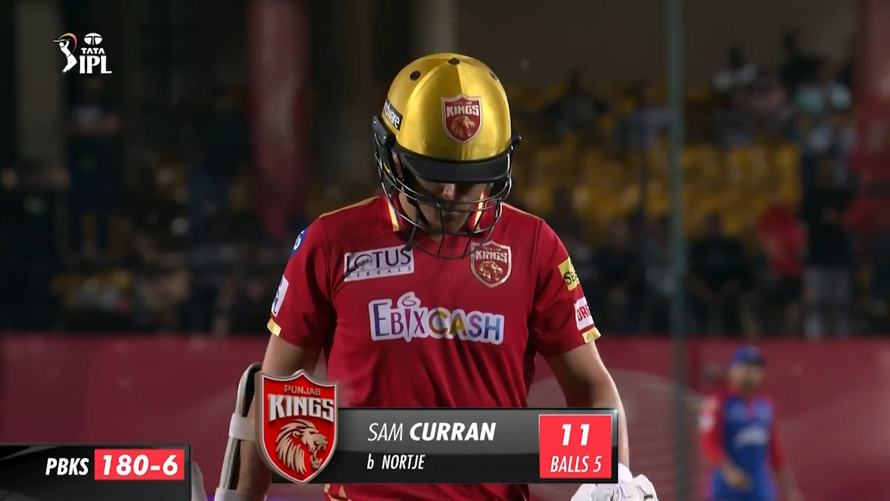 M64: PBKS vs DC – Sam Curran Wicket