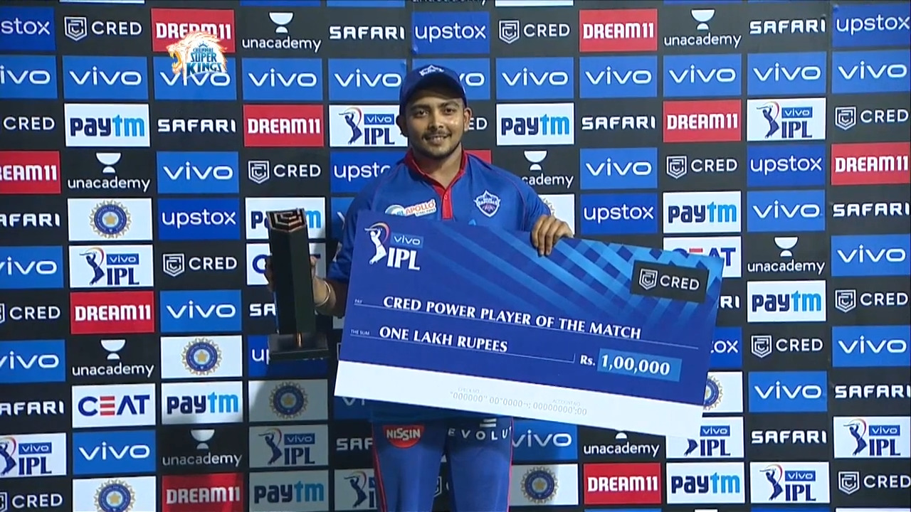 M02: CSK vs DC – CRED Power Player of the Match – Prithvi Shaw
