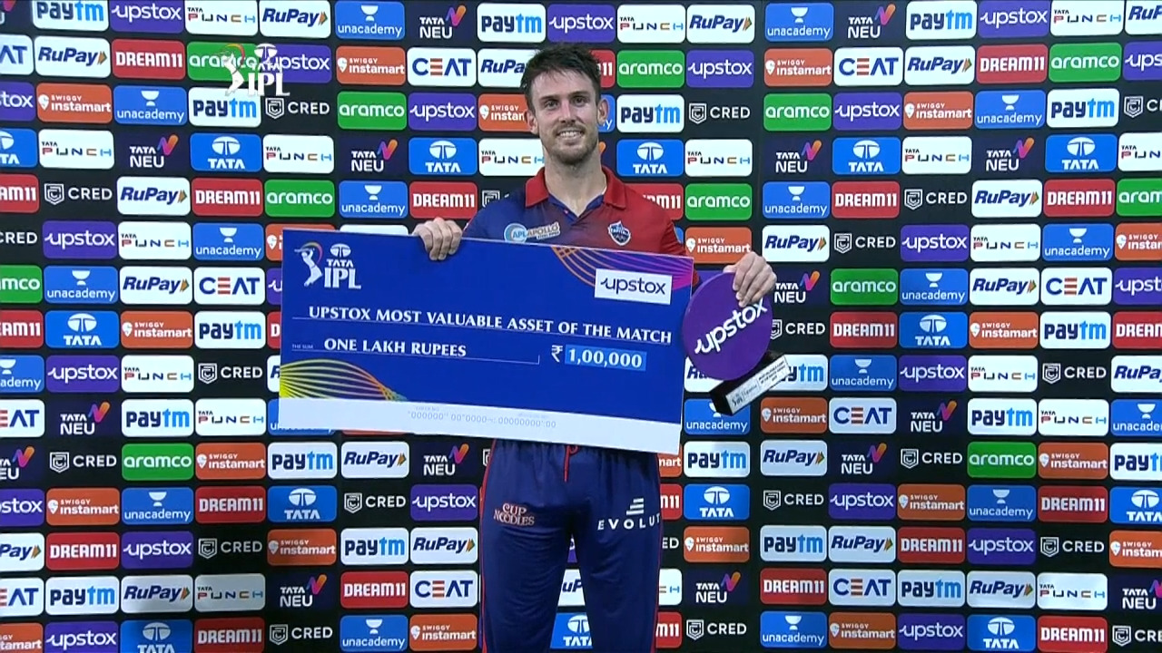 M58: RR vs DC – Upstox most Valuable Asset of the match – Mitchell Marsh