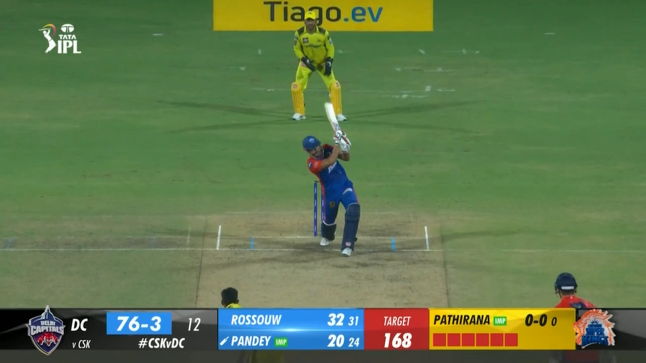 M55: CSK vs DC – Manish Pandey Six background