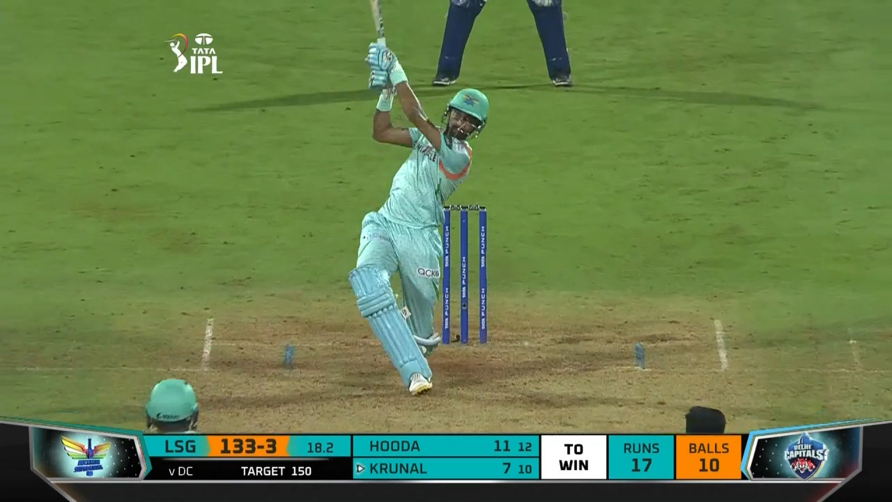 M15: LSG vs DC – Krunal Pandya Six