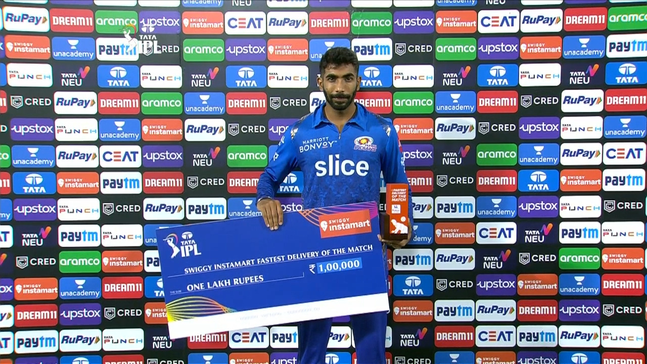 M23: MI vs PBKS – Swiggy Instamart fastest Delivery of the Match – Jasprit Bumrah
