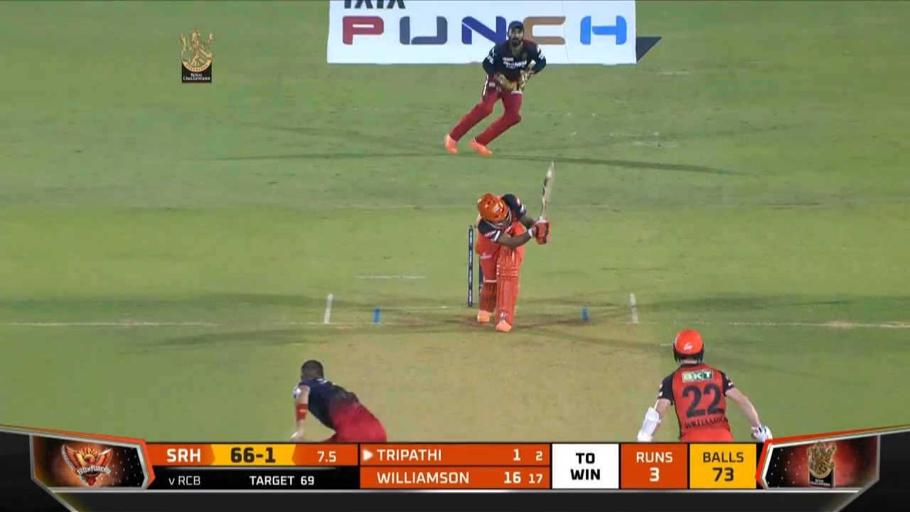 M36: RCB vs SRH – Rahul Tripathi Six background