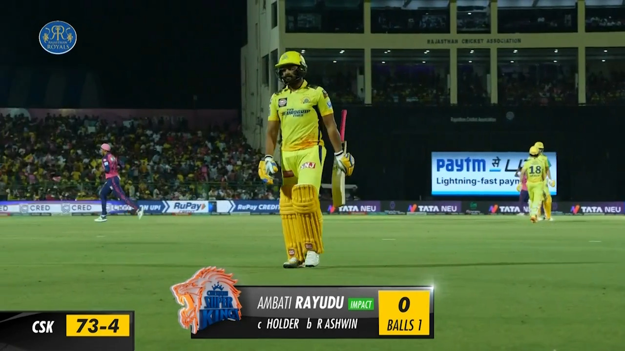 M37: RR vs CSK – Ambati Rayudu Wicket