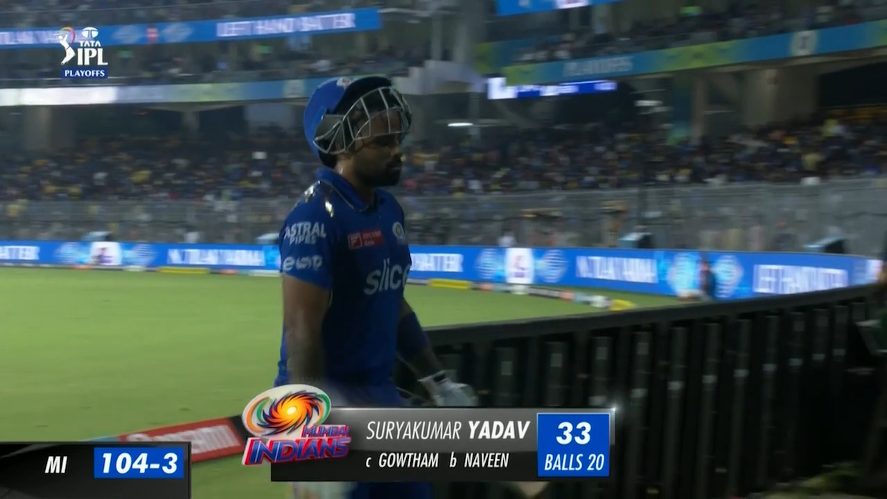 Eliminator: LSG vs MI – Suryakumar Yadav Wicket background