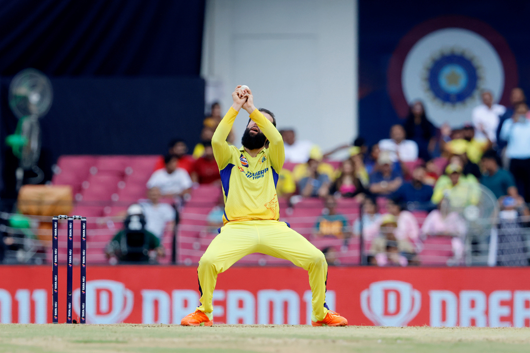 SHARP: Moeen takes a brilliant reflex caught and bowled background