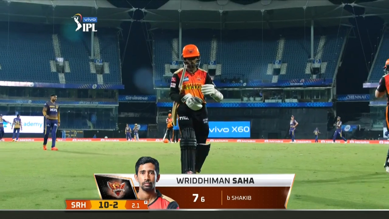 M03: SRH vs KKR – Wriddhiman Saha Wicket