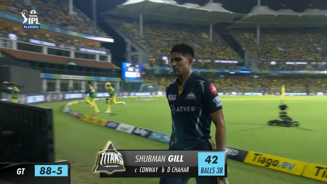Q1: GT vs CSK – Shubman Gill Wicket background