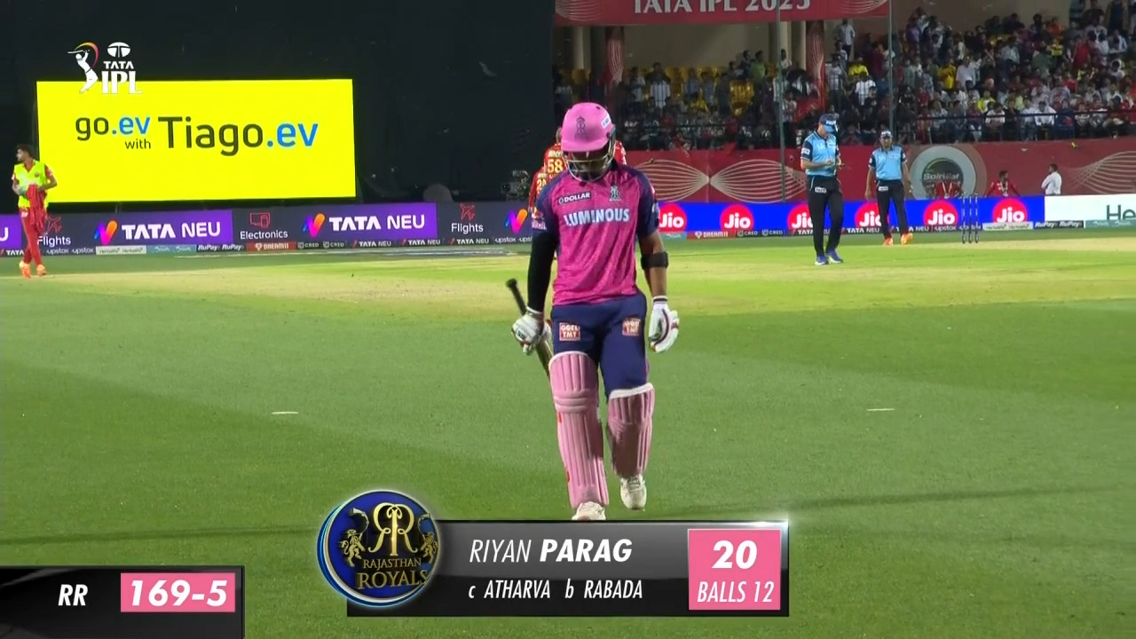 M66: PBKS vs RR – Riyan Parag Wicket background