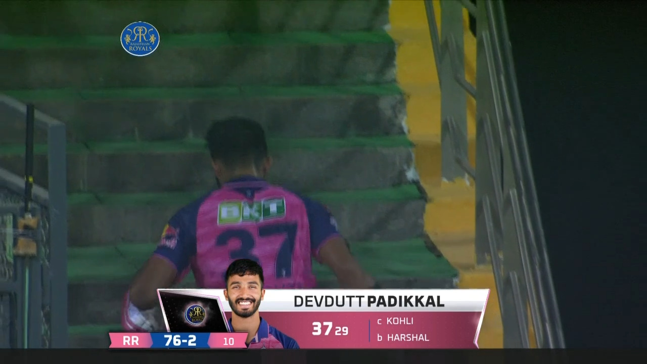 M13: RR vs RCB – Devdutt Padikkal Wicket background