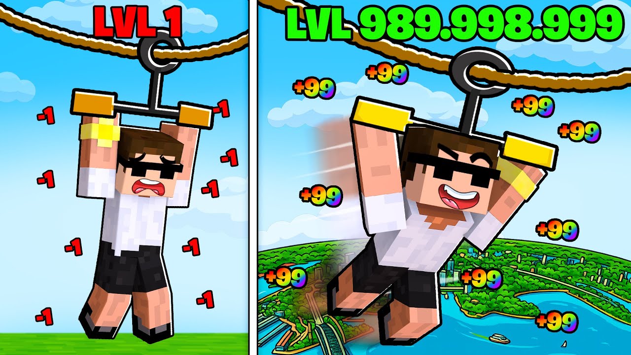 LEVEL 1 ZIP-LINE VS 999,999,999 ZIP-LINE in ROBLOX !!!