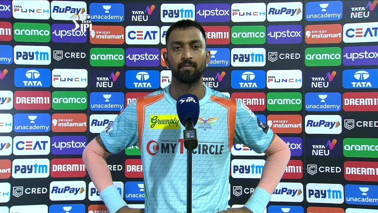 M37: LSG vs MI – Krunal Pandya Interview background