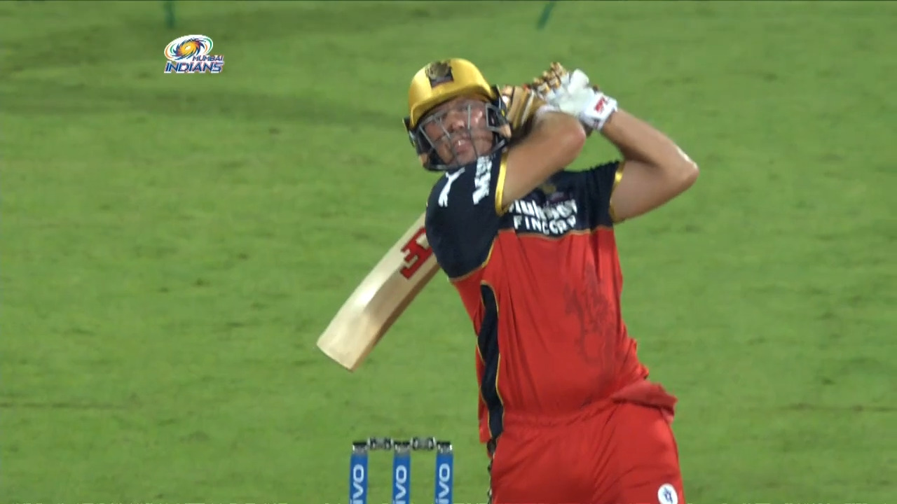 M01: MI vs RCB – AB de Villiers Six background